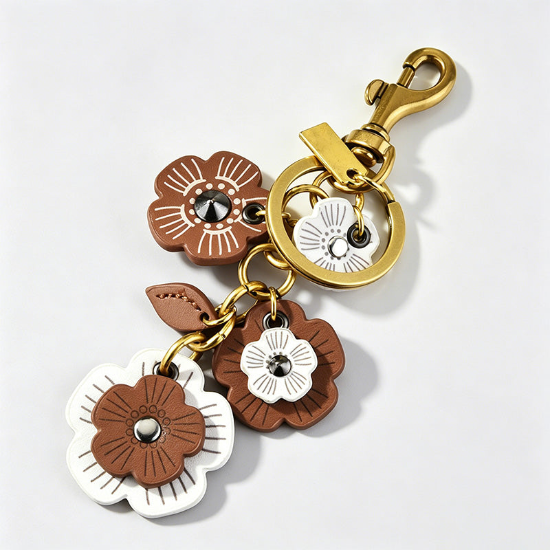 Premium Vintage Camellia Flower Keychain