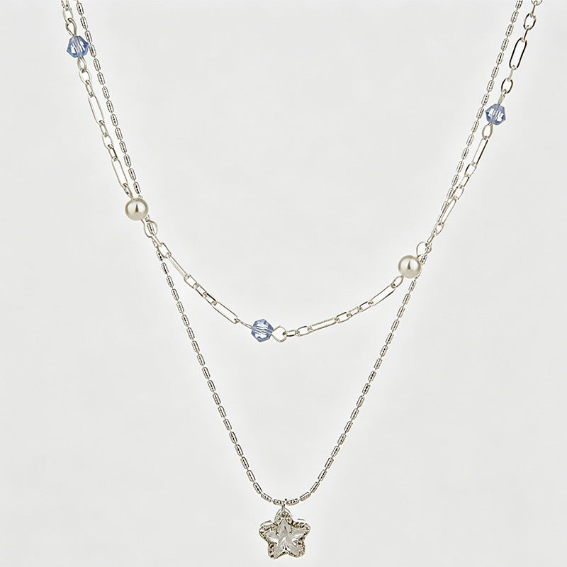 Elegant Sparkling Star Copper Alloy Necklace