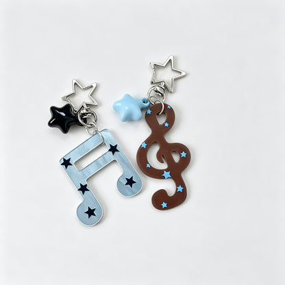 Star Music Note Keychain