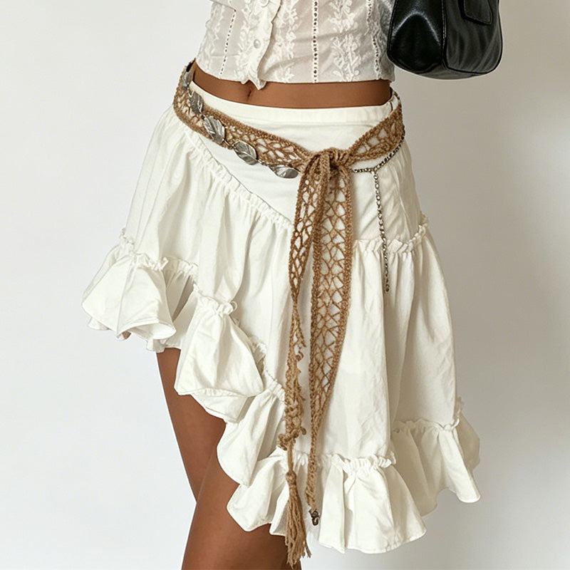 Bohemian Ethnic Hollow Linen Waist Belt