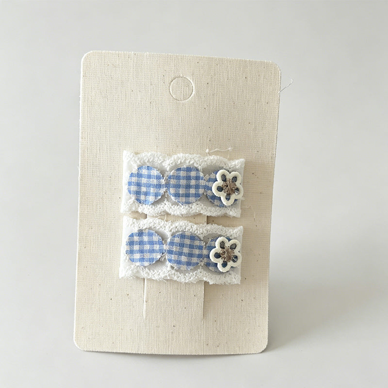 Gingham Bow Hair Clips