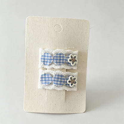 Gingham Bow Hair Clips