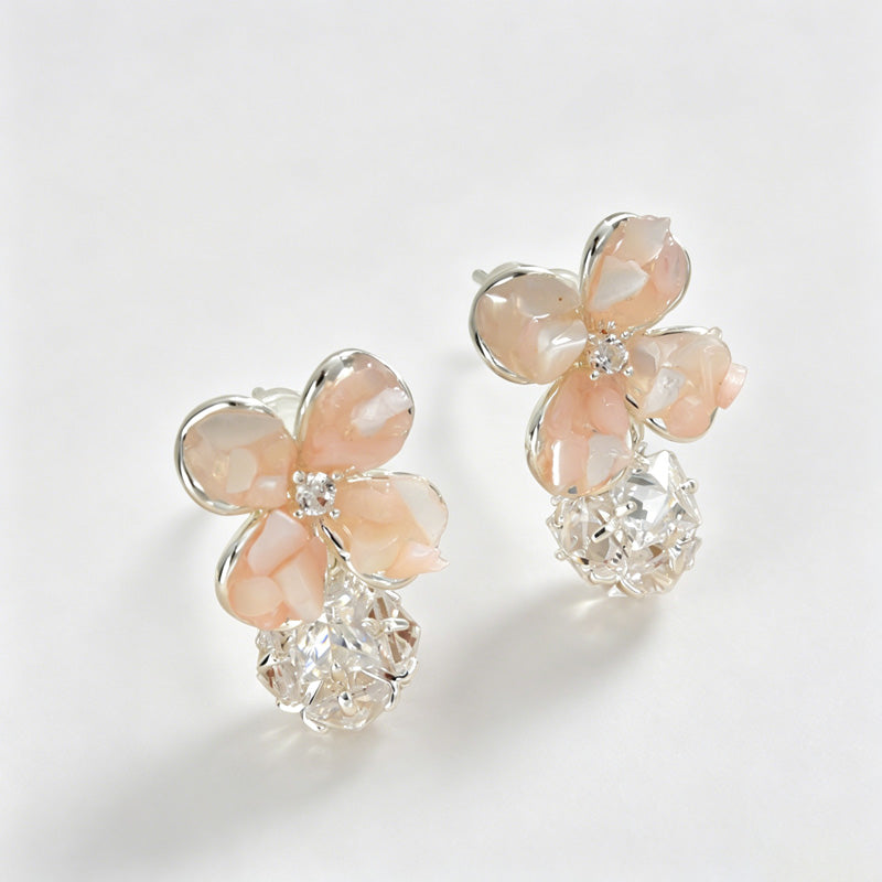 Floral Bowknot Shell Earrings