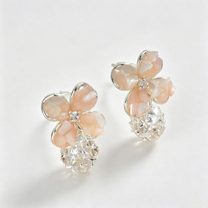 Floral Bowknot Shell Earrings