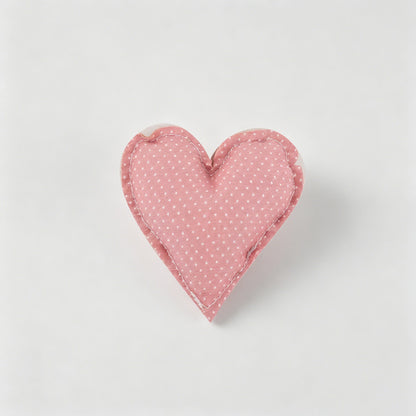 Plaid Dot Print Stuffed Heart Ornament