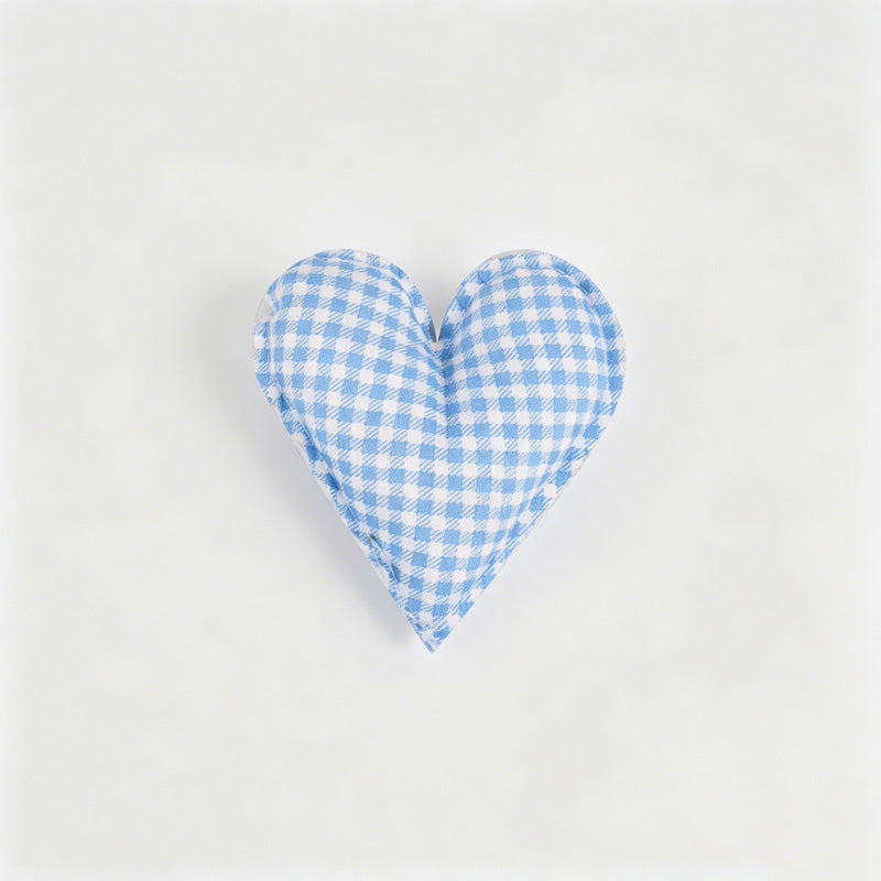 Plaid Dot Print Stuffed Heart Ornament