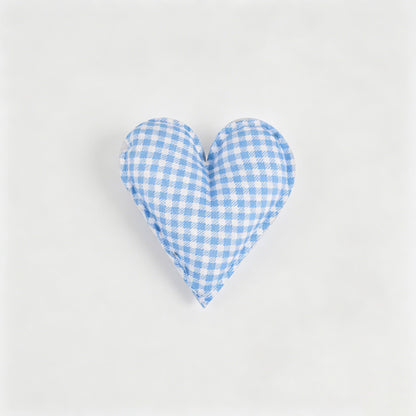 Plaid Dot Print Stuffed Heart Ornament