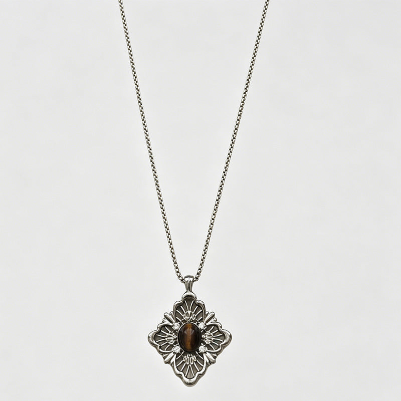 Geometric Modern Hollow Rhombus Copper Necklace