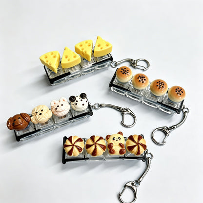 Four-Key Snack Food Fidget Keychain