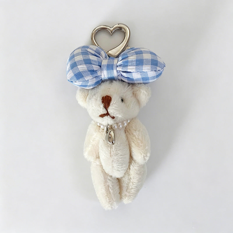 Plush Bear Bow Keychain Bag Charm