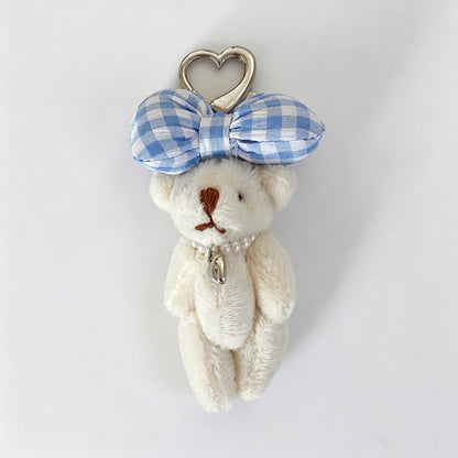 Plush Bear Bow Keychain Bag Charm