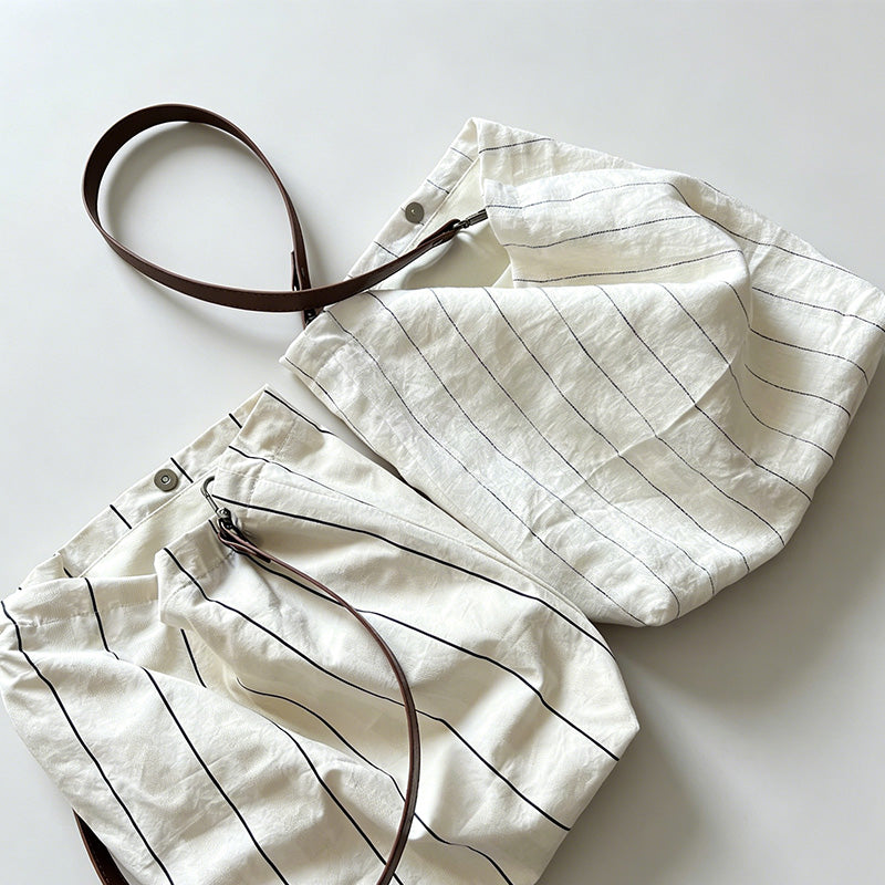 Modern Striped Design Shoulder Bag