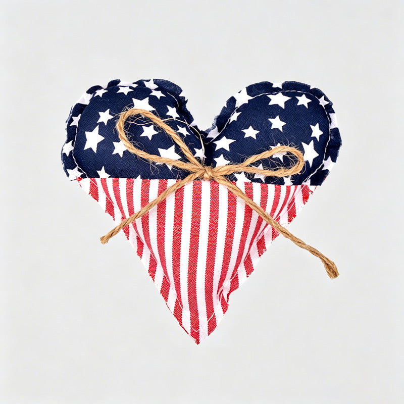 American Independence Day Star Stripe Heart Ornament
