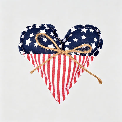 American Independence Day Star Stripe Heart Ornament