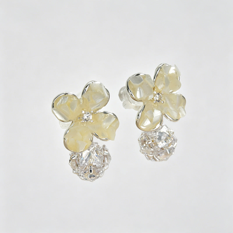 Floral Bowknot Shell Earrings