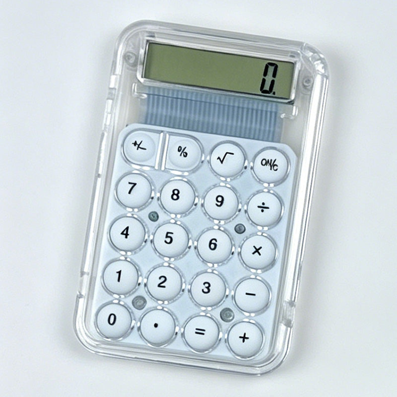 Minimalist Plastic Candy-Button Pocket Mini Office Calculator