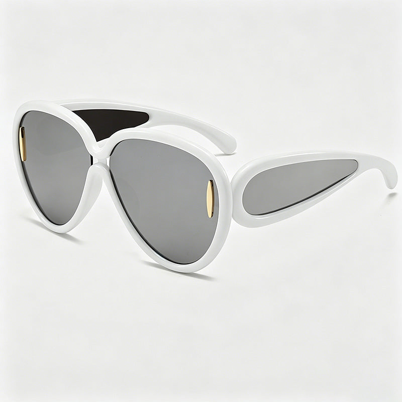 Oversized Hollow Temple Aviator Sunglasses