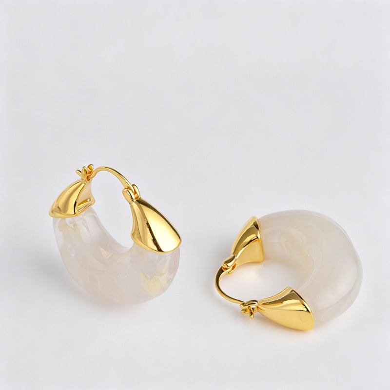 Amber Hoop Earrings