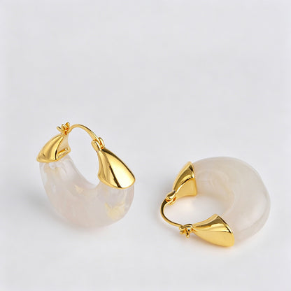 Amber Hoop Earrings