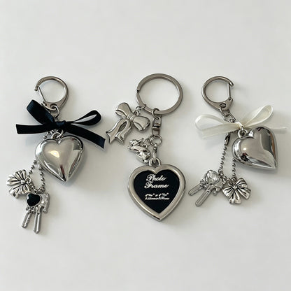 Heart Bow Keychain Bag Charm