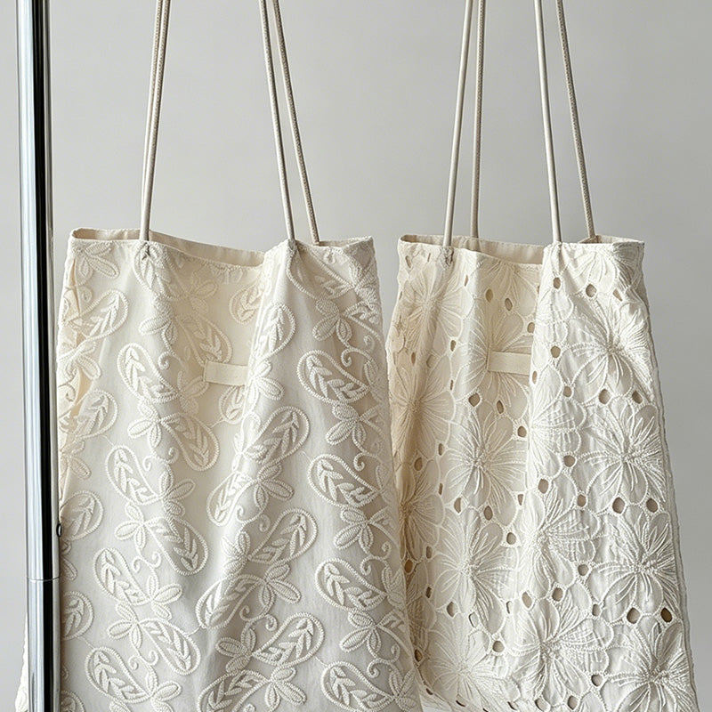 Boho Polyester Cotton Hollow Embroidery Shoulder Bag