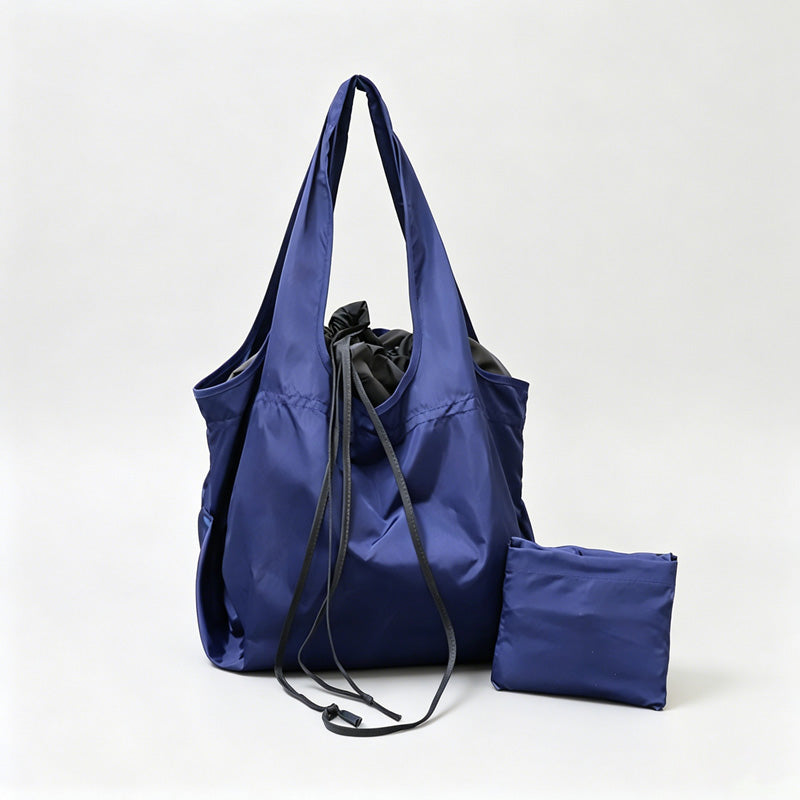 Color Drawstring Foldable Shopping Tote Bag