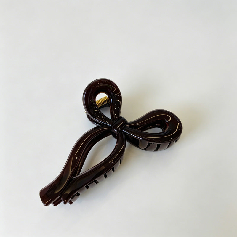 Jelly Solid Color Ribbon Bow Hair Clip