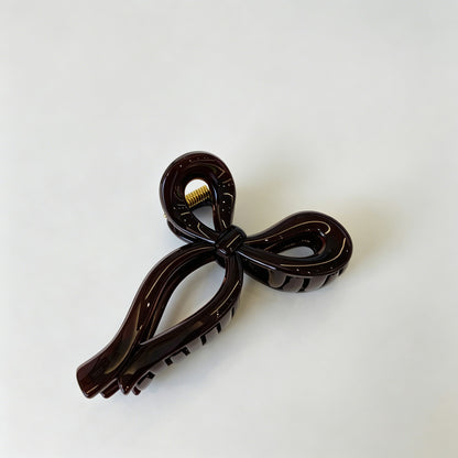 Jelly Solid Color Ribbon Bow Hair Clip