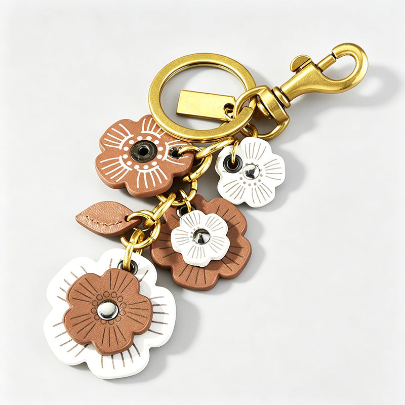 Premium Vintage Camellia Flower Keychain