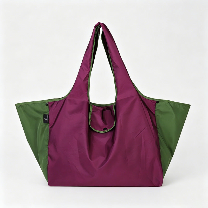 Side Contrast Color Foldable Shopping Tote