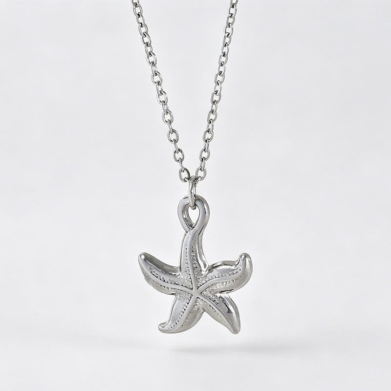 Ocean Beach Series Starfish Shell Stainless Necklace