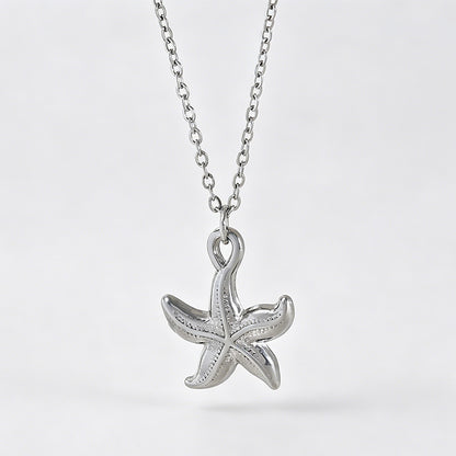 Ocean Beach Series Starfish Shell Stainless Necklace