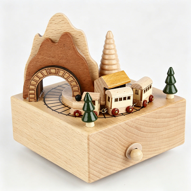Wooden Carousel Ballet Girl Music Box
