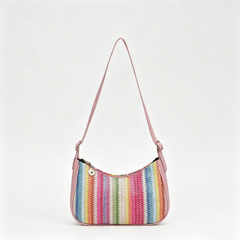 Rainbow Crochet Shoulder Bag