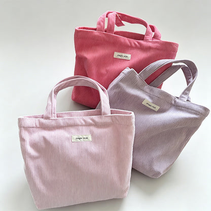Solid Color Corduroy Handbag Bag