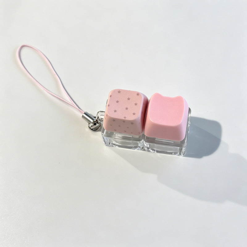 Two-Key Polka Dot Keychain