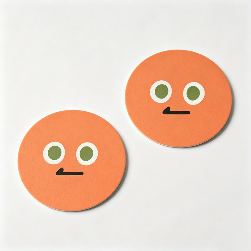Emoji Print Round Car Coaster