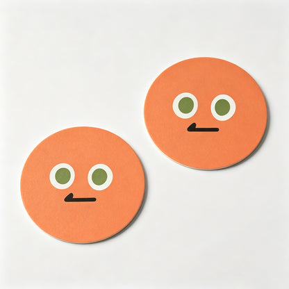Emoji Print Round Car Coaster