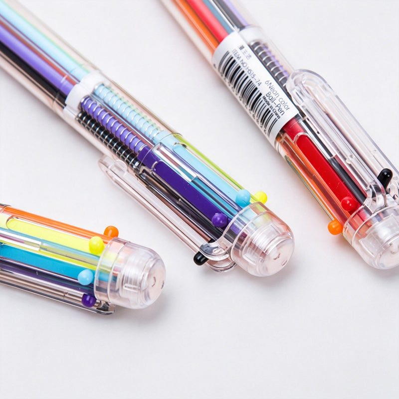 6-Color Retractable Multi Ink Ballpoint Pen