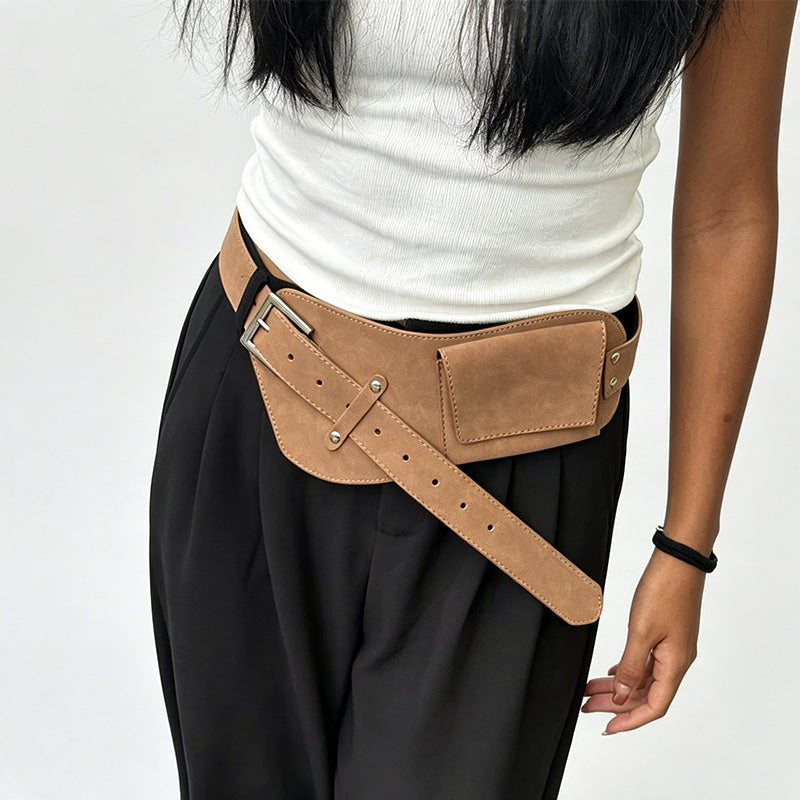 Faux Suede Wide Belt