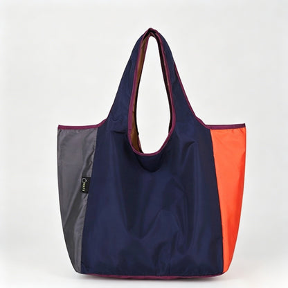 Multi-Color Patchwork Foldable Shopping Tote Bag