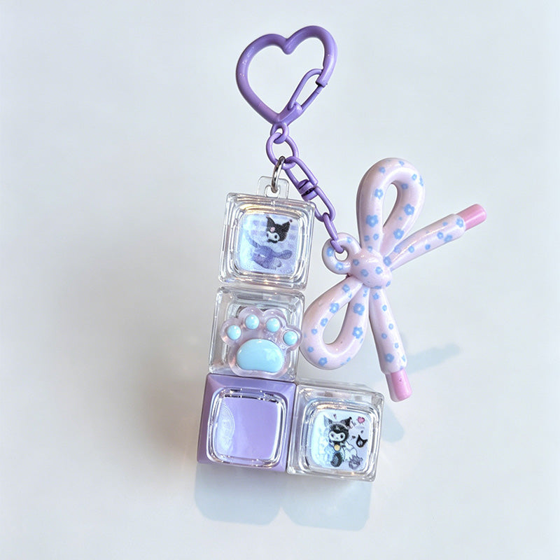Bow Fidget Bag Charm Keychain