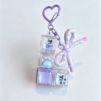 Bow Fidget Bag Charm Keychain