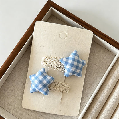 Gingham Bow Hair Clips