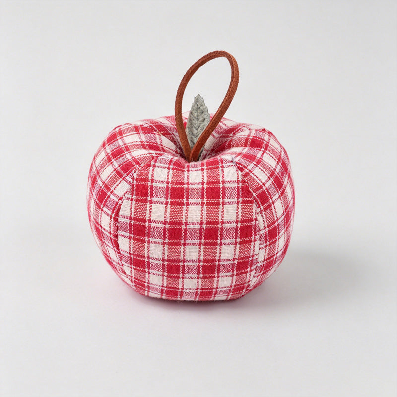 Plaid Apple Ornament Tabletop Hanging