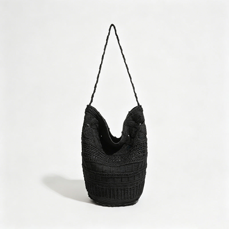 Handmade Hollow Woven Retro Hobo Tote Bag