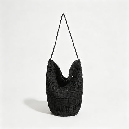 Handmade Hollow Woven Retro Hobo Tote Bag