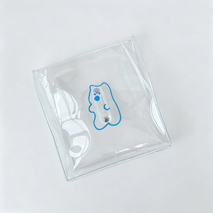 Clear Bear Print Storage Pouch Makeup Pencil Case