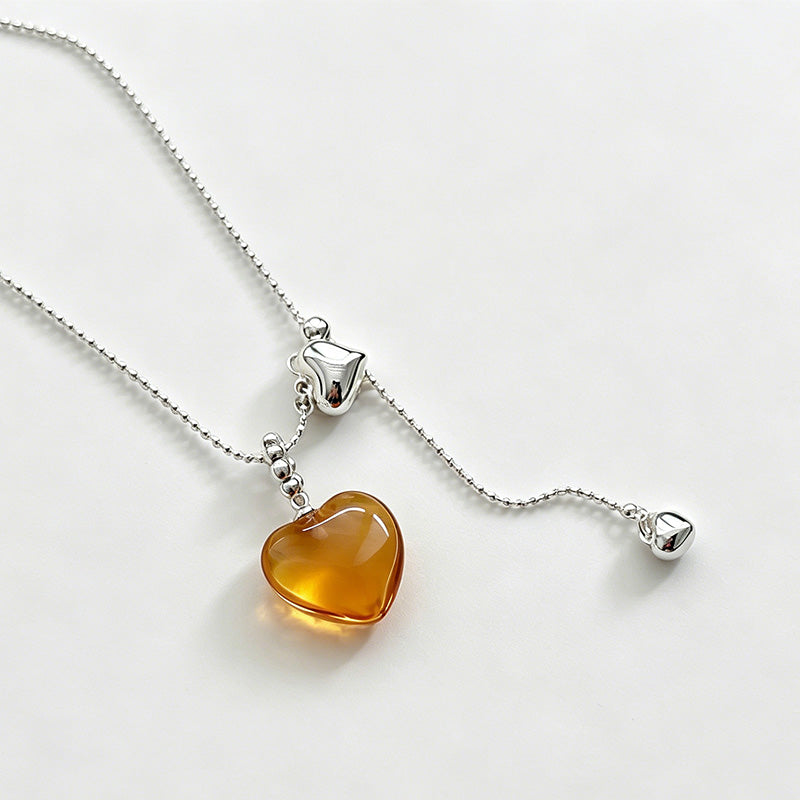 Elegant Modern Classic Heart Charm Copper Necklace