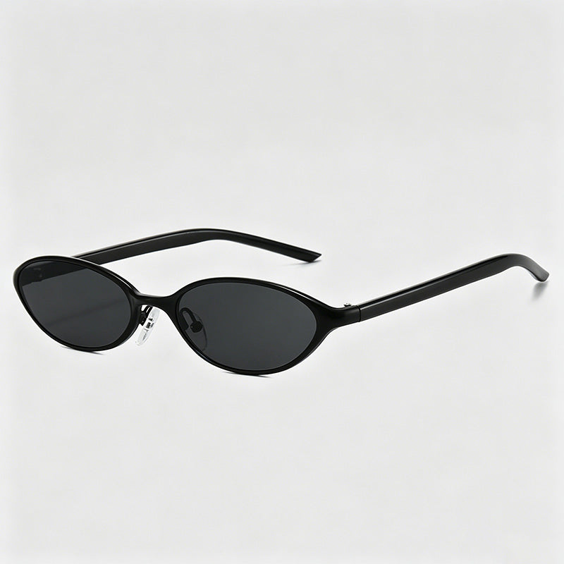 Vintage Slim Oval Metal Frame Y2K Fashion Sunglasses